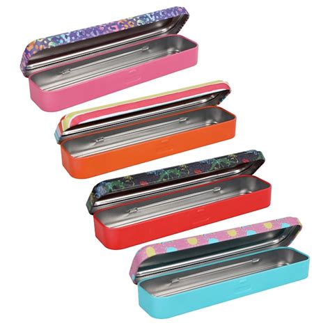 metal tin pencil box|tin pencil boxes 8x2x1 in.